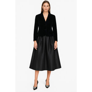 Mario Serrani Italy Black Velvet Silk Blend Blazer Jacket Holiday Party,
Size 18